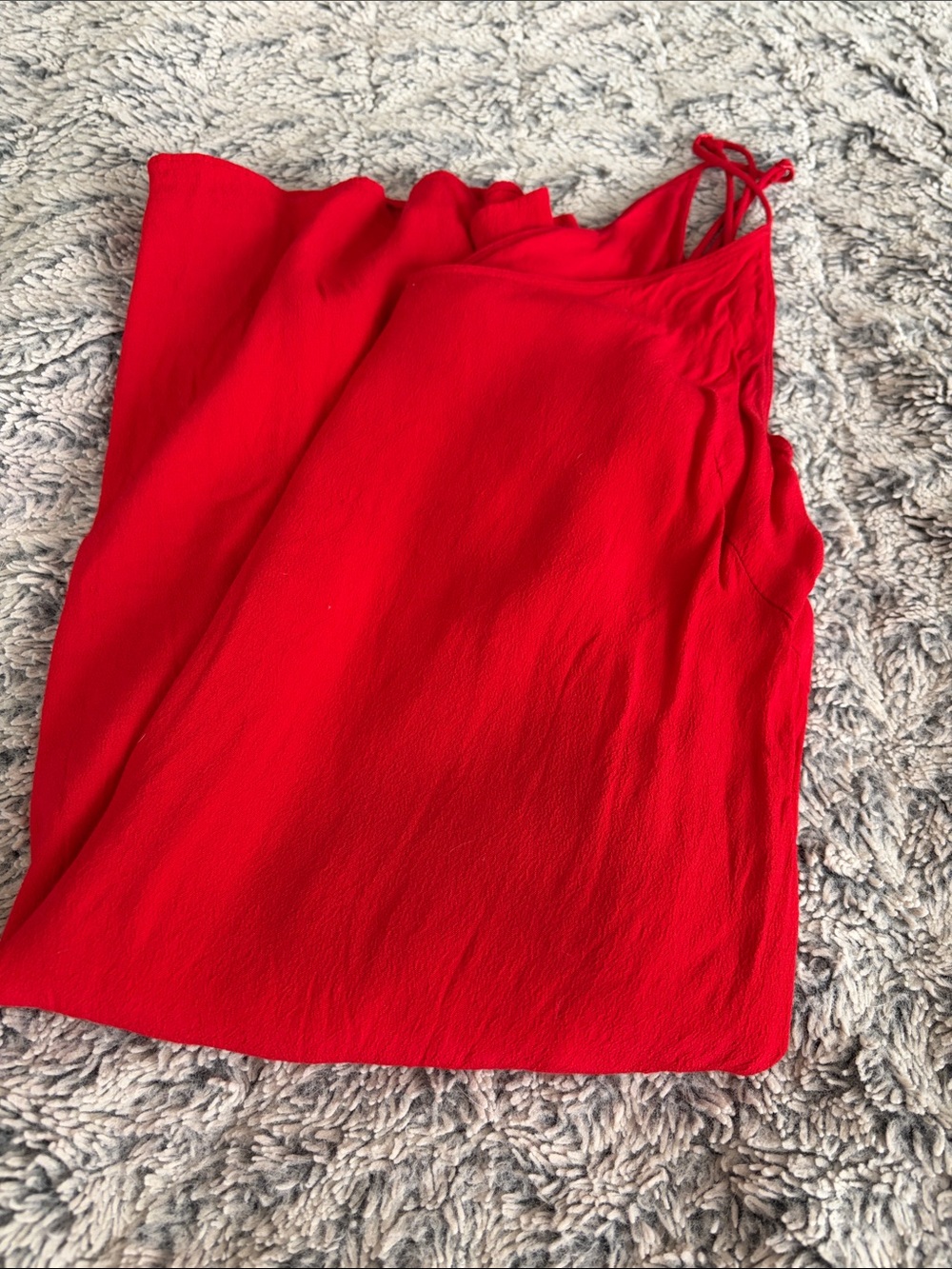 Red Slip Dress with Spaghetti Straps